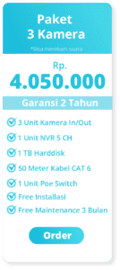 Paket 3 kamera cctv tiandy